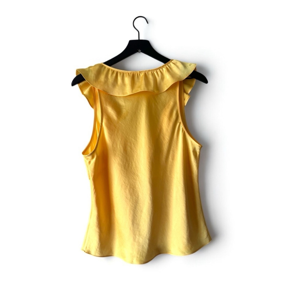 Aritzia Wilfred Tonka Satin Blouse Women's Size Large Sunflower Yellow - Picture 3 of 9